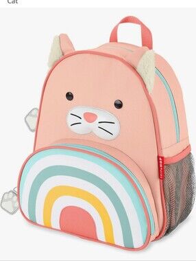 Skip Hop Coral Cat Backpack with Rainbow Pocket